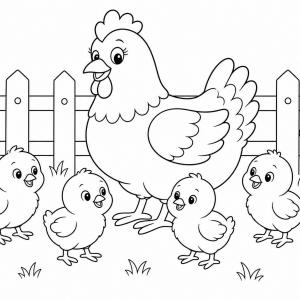dibujo para colorear pollito