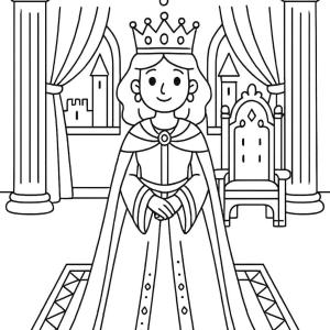disegno da colorare regina castello