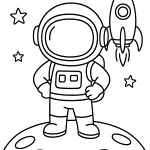 kolorowanka astronauta planeta