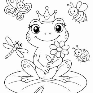 dibujo para colorear rana princesa