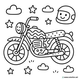 kolorowanka z motocyklem dla dzieci