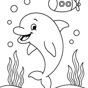 kolorowanka delfin podwodny