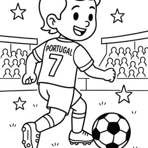 dibujo para colorear jugador de fútbol Portugal