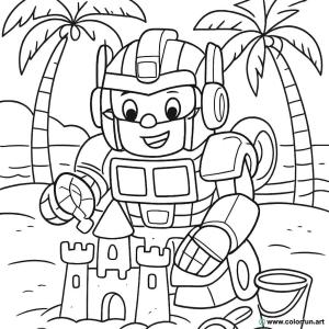 dibujo para colorear transformers vacaciones