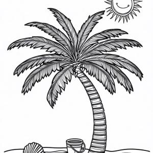 kolorowanka palma lato