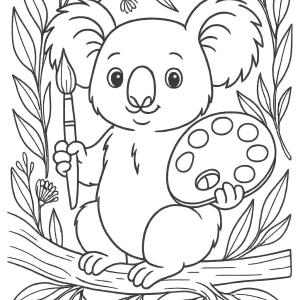 kolorowanka koala sztuka