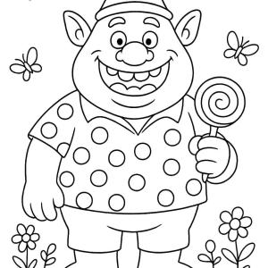 kolorowanka ogre śmieszny