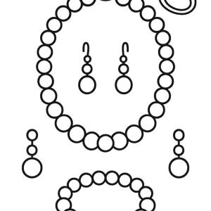 Dibujo para colorear joyas de perlas
