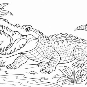 disegno da colorare coccodrillo feroce