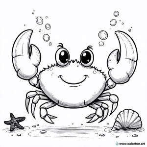 kolorowanka krab zabawny