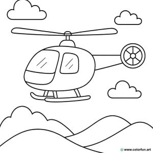 prosta kolorowanka z helikopterem