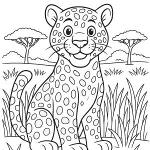 kolorowanka jaguar w sawannie