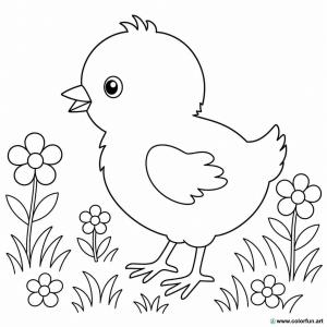 disegno da colorare sagoma di pulcino