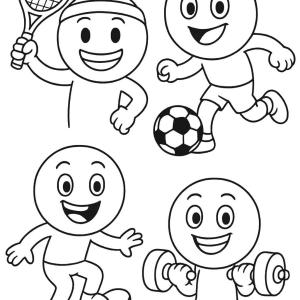 kolorowanka emoji sportowych