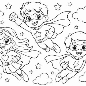 coloriage super héros volants