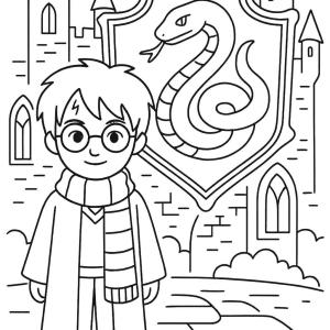 kolorowanka harry potter dom slytherin