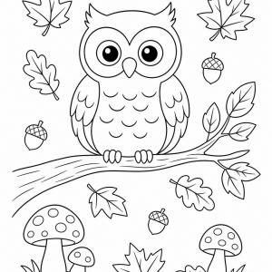 coloriage hibou automne