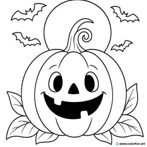 kolorowanka dynia halloween rysunek
