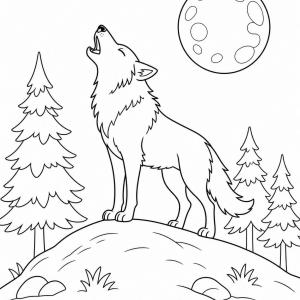 coloriage loup qui hurle primaire
