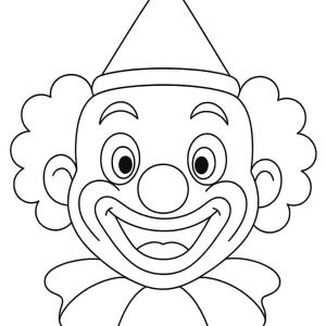 kolorowanka głowa clowna zabawna