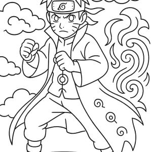 Ausmalbild Naruto Eremiten-Modus Rikudo