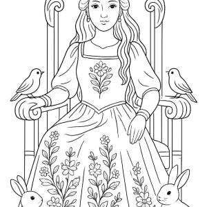 disegno da colorare regina principessa