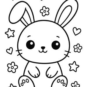 kolorowanka kawaii królik