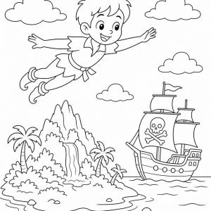 disegno da colorare difficile di Peter Pan