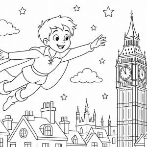 disegno da colorare Peter Pan s.m.