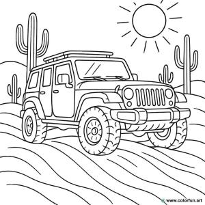 kolorowanka 4x4 pustynia
