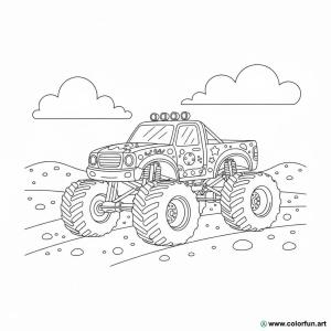 kolorowanka monster truck dla dzieci