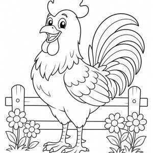 coloriage coq pour bébé
