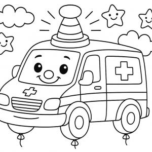 fun ambulance coloring page