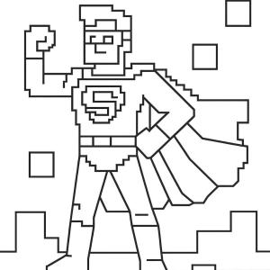 kolorowanka pixel art superbohater