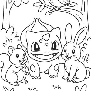 kolorowanka bulbasaur zwierzęta