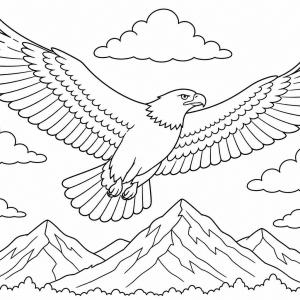 dibujo para colorear águila con las alas desplegadas