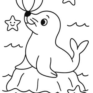 cute seal coloring page