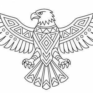 dibujo para colorear de águila tribal