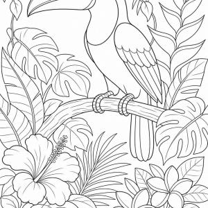 coloriage oiseau exotique toucan