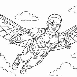 disegno da colorare avengers falcon