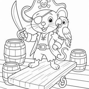 dibujo para colorear ratón pirata
