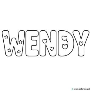 kolorowanka imię wendy