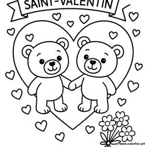 Valentine's Day coloring page for kids