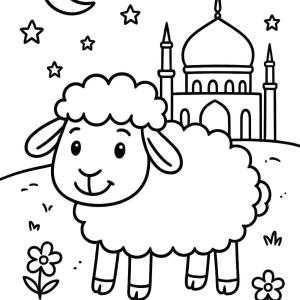 dibujo para colorear oveja ayuda