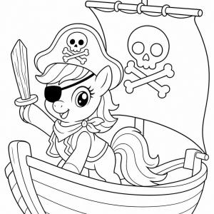 dibujo para colorear pequeño pony pirata