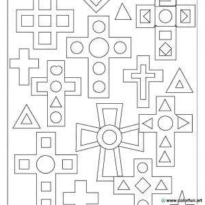 kolorowanka krzyż geometryczny