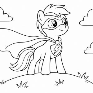 coloriage petit poney super héros