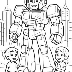 dibujo para colorear transformers aventura