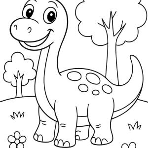 łatwa kolorowanka dinozaury