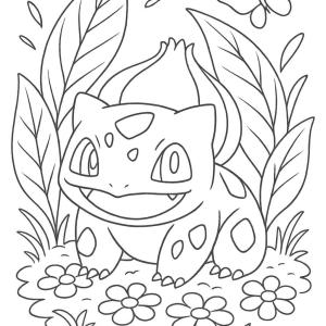 kolorowanka bulbasaur łatwa